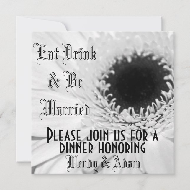 Invitación Boda con Estilo Floral Blanco (Anverso)