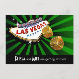 Invitación Boda con explosión de estrellas de Las Vegas verde
