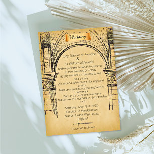 Invitación Boda con Falso Pergamino de Castillo Medieval