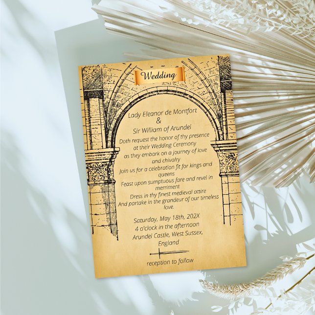 Invitación Boda con Falso Pergamino de Castillo Medieval (Subido por el creador)