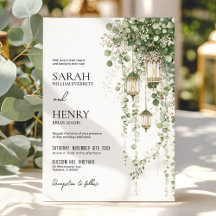 Boda con farolillo de eucalipto verde salvia y rub