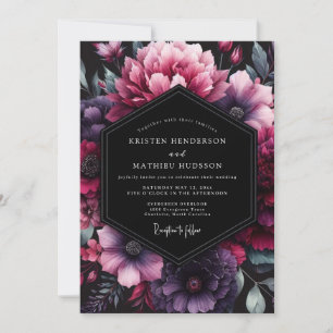 Invitación Boda con Flora Plum Moody