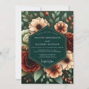 Invitación Boda con Floración Oxidad Rust Moody