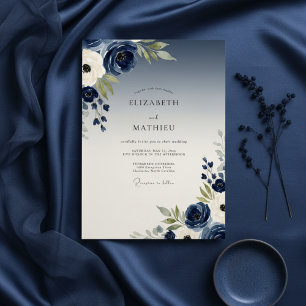 Invitación Boda con flores de estilo naval