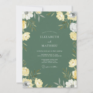 Invitación Boda con flores silvestres de olivo forestal