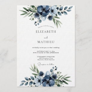 Invitación Boda con floritura naval