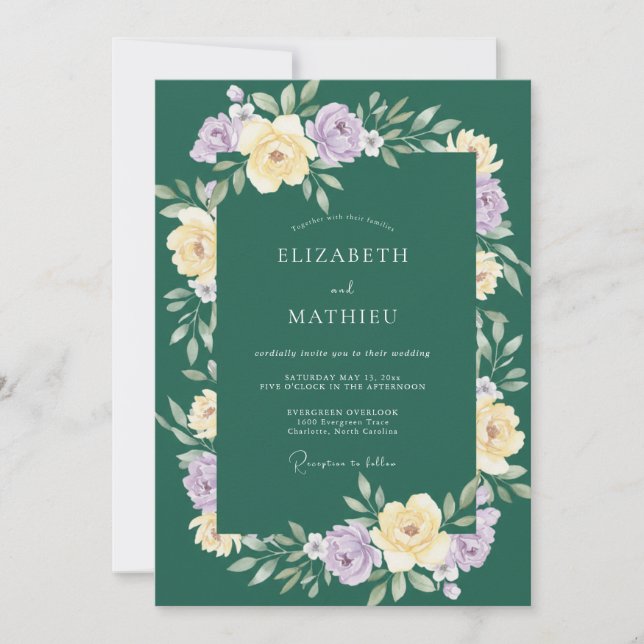 Invitación Boda con Follaje de Orquídea en el Bosque (Anverso)