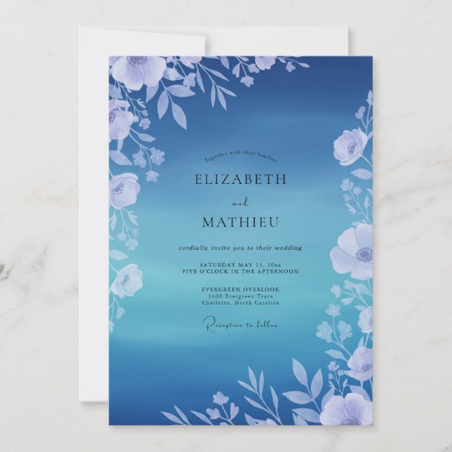 Invitación Boda con Follaje de Vid Saphir (Anverso)
