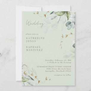 Invitación Boda con Follaje Ligero Sin Padres