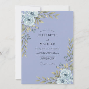 Invitación Boda con Follaje Pintado de Vinca