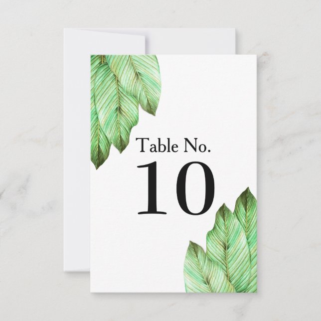 Invitación Boda con follaje tropical acuarela (Anverso)