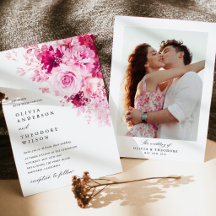 Boda con Fondo de Foto Floral Rosa Brillante