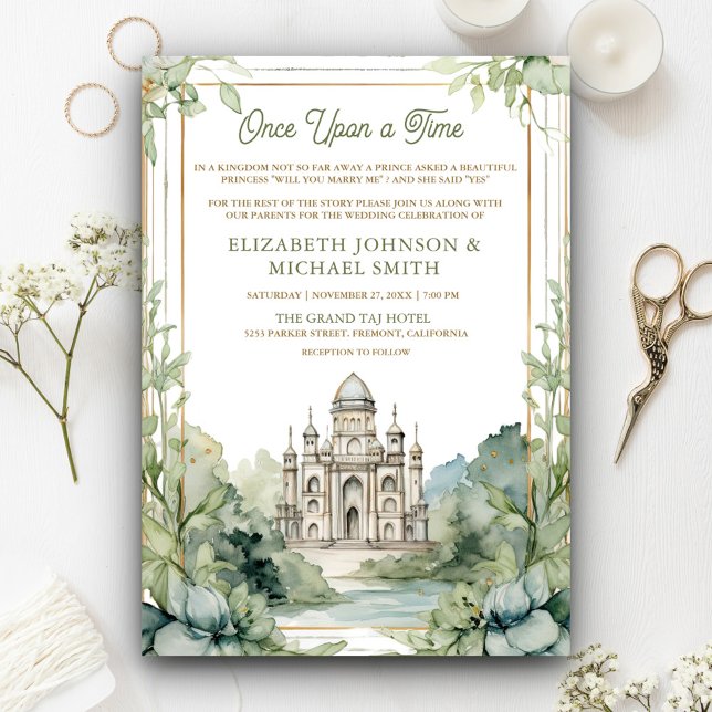 Invitación Boda con foto del castillo de cuento de hadas Éras (Subido por el creador)