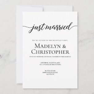Invitación Boda con fotos solo de recepción Recién casados
