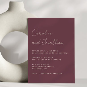 Invitación Boda con fuente de escritura mecanográfica tipo ci