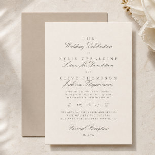 Invitación Boda con fuente Ivory Neutral