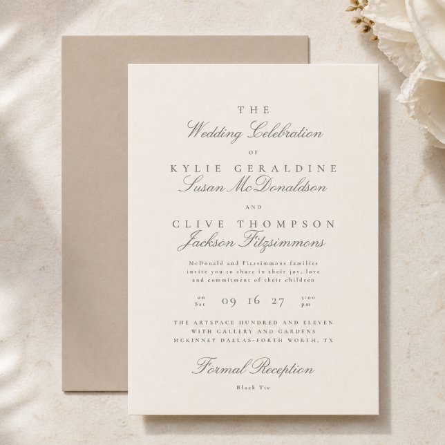 Invitación Boda con fuente Ivory Neutral (Subido por el creador)