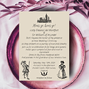 Invitación Boda con Grabado de la Renovación Medieval