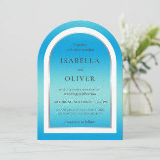 Invitación Boda con gradiente de luz azul cielo