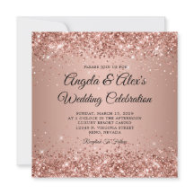 Boda con gradiente de rosa dorado brillante