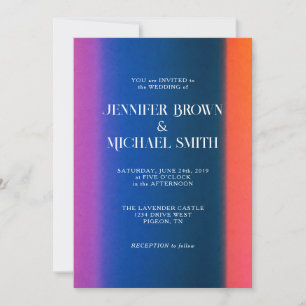 Invitación Boda con gradiente vívido de puesta de sol moderna