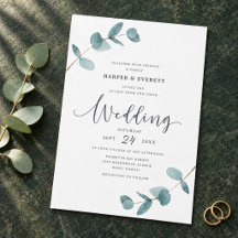 Boda con guión de marco de eucalipto minimalista s