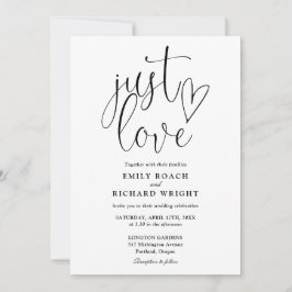 Invitación Boda con guion elegante en blanco y negro