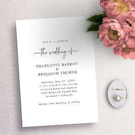 Invitación Boda con guión en blanco y negro