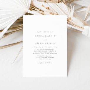 Invitación Boda con guión gris blanco