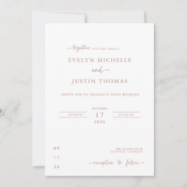 Invitación Boda con guión minimalista