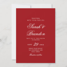 Boda con guión minimalista de San Valentín rojo