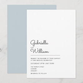 Invitación Boda con guión simple en blanco y negro