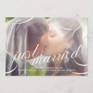 Invitación Boda con guiones sorprendentes - Blanco