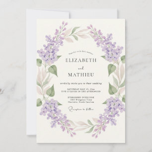 Invitación Boda con guirnalda de flor de lavanda