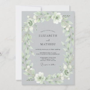 Invitación Boda con guirnalda etérea de salvia