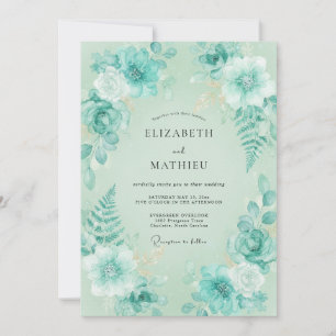 Invitación Boda con Helecho Acuático de Menta