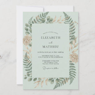 Invitación Boda con helecho de espuma de mar
