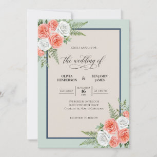 Invitación Boda con Helecho y Albaricoque a la Menta