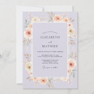 Invitación Boda con Hoja de Champán Lila