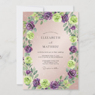 Invitación Boda con Hoja de Chartreuse Violeta