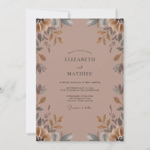 Invitación Boda con Hoja de Terracota Silenciada