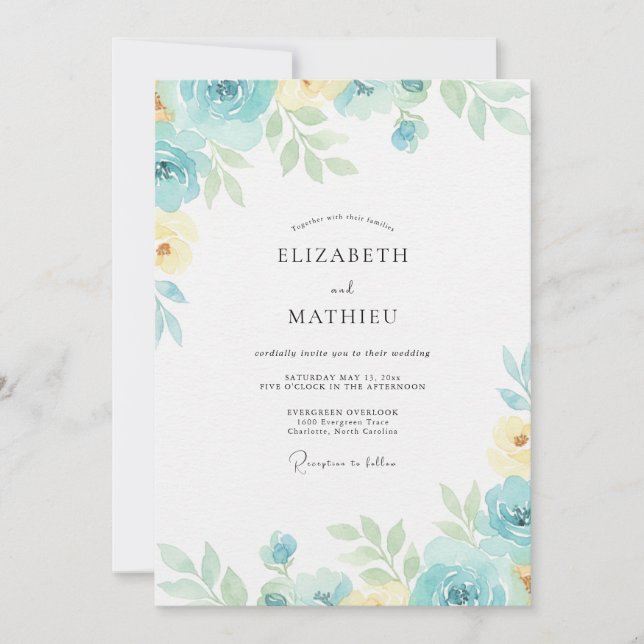 Invitación Boda con Hojas Amarillas Azure (Anverso)