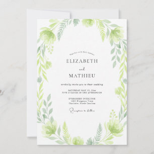Invitación Boda con Hojas Chartreuse