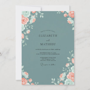 Invitación Boda con Hojas de Albaricoque en Pizarra