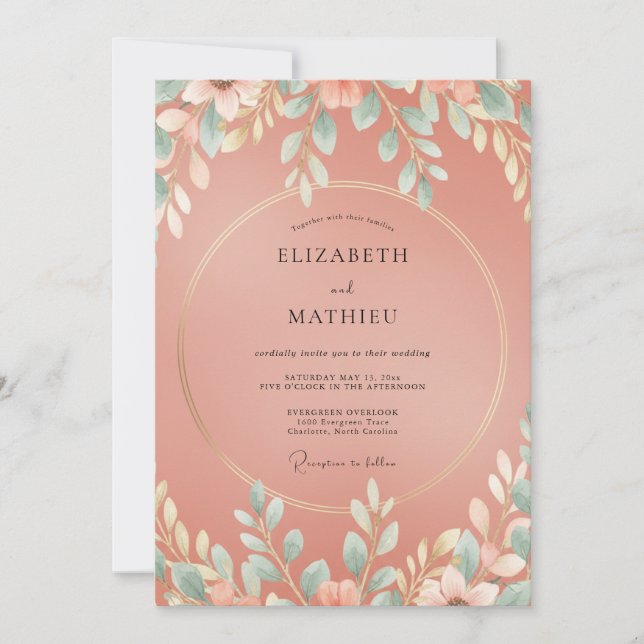 Invitación Boda con Hojas de Canela (Anverso)