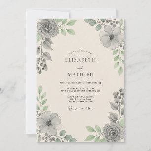 Invitación Boda con Hojas de Carbón de Acero