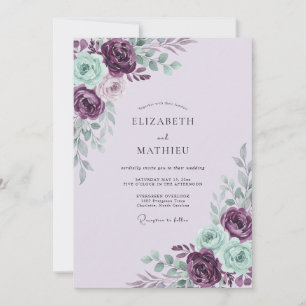 Invitación Boda con Hojas de Ciruela y Menta Artesanal