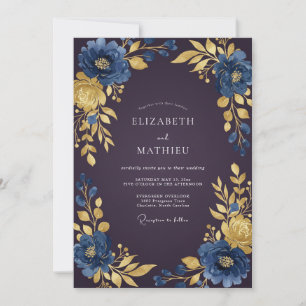 Invitación Boda con Hojas de Ciruela Zafiro