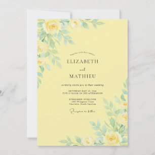 Invitación Boda con Hojas de Crema de Mantequilla