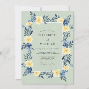Invitación Boda con Hojas de Crema de Mantequilla Espuma de M